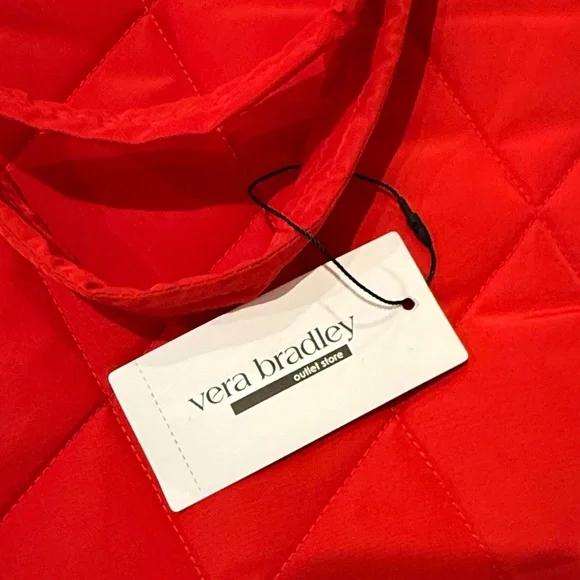 Vera Bradley Small North South Tote-Goji Berry Red - Picture 6 of 13